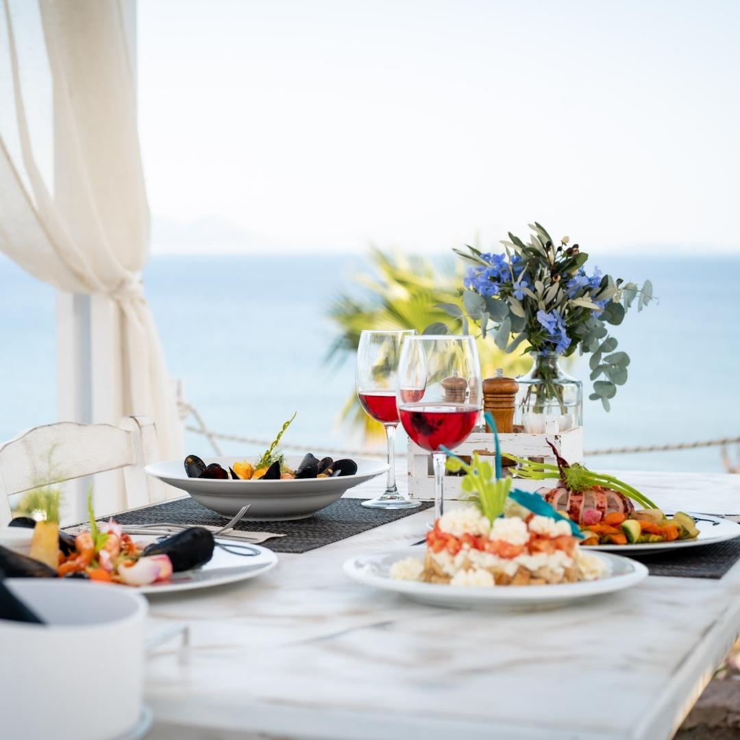 Table with food and view